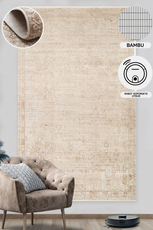 Luminous Bamboo Natural High Quality Closely Woven Modern High Low Texture Cream Living Room Carpet