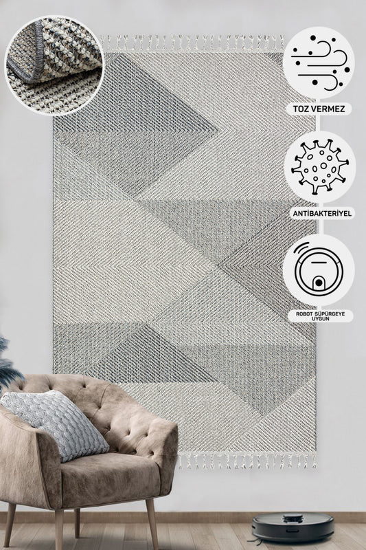 Scandinavian Knitted Loop Modern Soft Textured Antiallergic Gray Living Room Kitchen Hallway Carpet