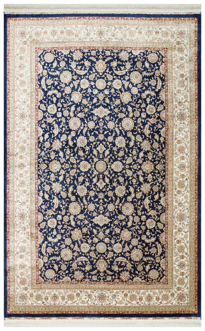 Classic Patterned High Quality Closely Woven Bamboo Silk Patterned Shiny Cream Living Room Carpet