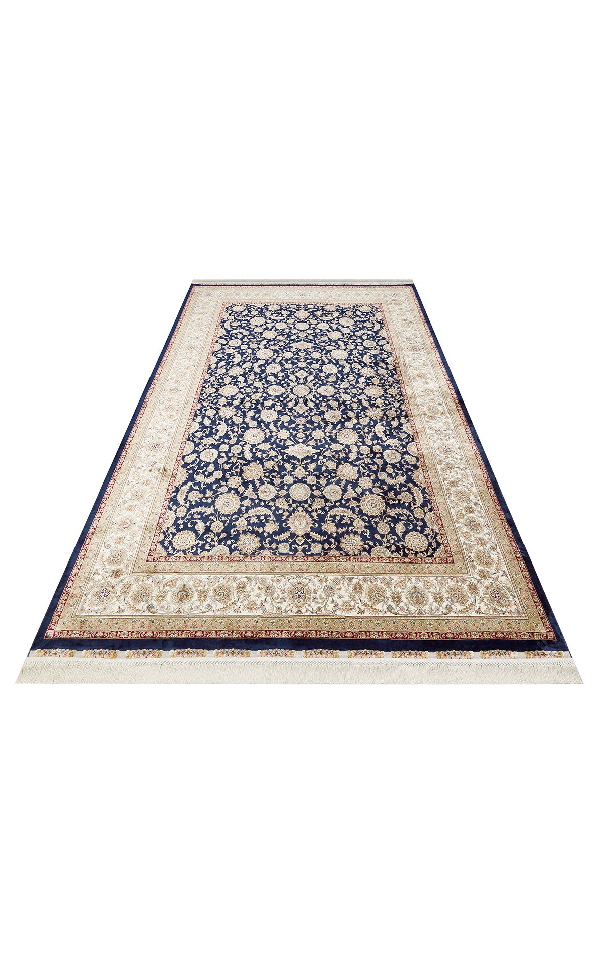 Classic Patterned High Quality Closely Woven Bamboo Silk Patterned Shiny Cream Living Room Carpet