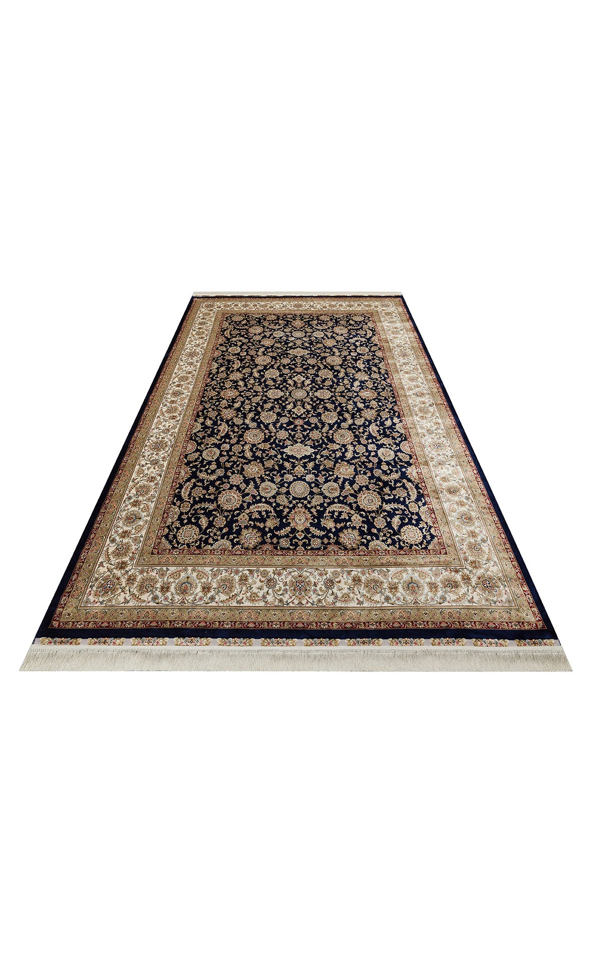 Classic Patterned High Quality Closely Woven Bamboo Silk Patterned Shiny Cream Living Room Carpet