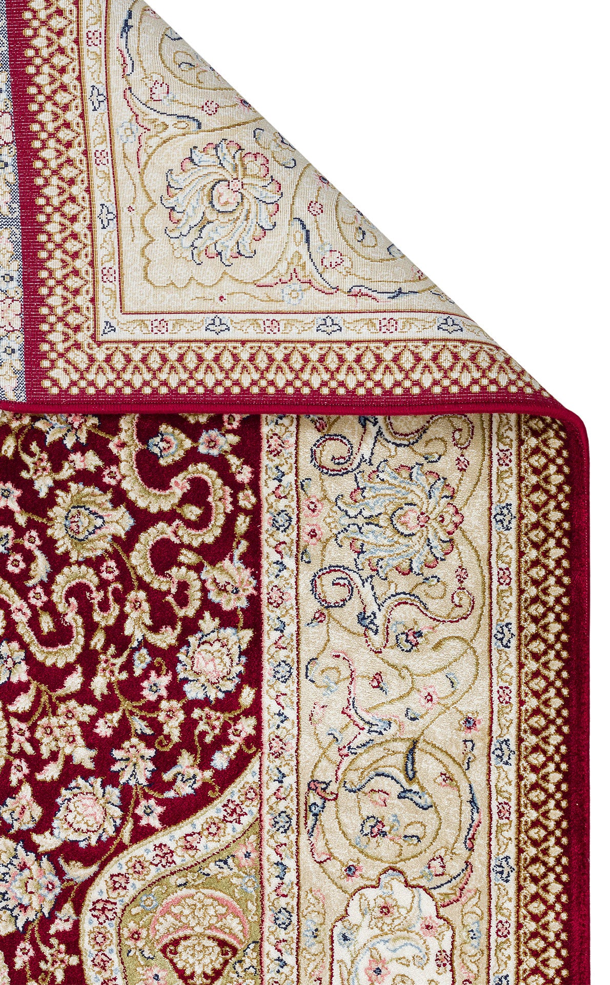 Classic Patterned High Quality Closely Woven Bamboo Silk Patterned Traditional Red Prayer Rug