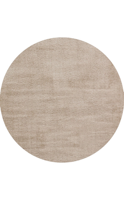 Soft Textured Fluffy Easy to Use Bedroom Living Room Antiallergic Modern Beige Round Shaggy Carpet