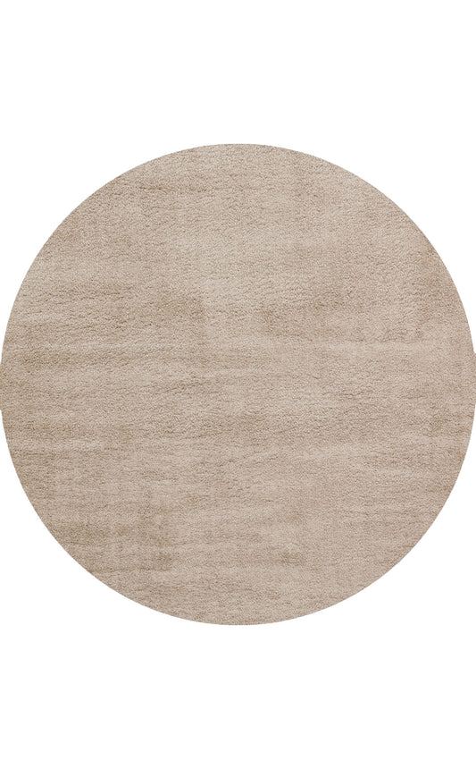 Soft Textured Fluffy Easy to Use Bedroom Living Room Antiallergic Modern Beige Round Shaggy Carpet