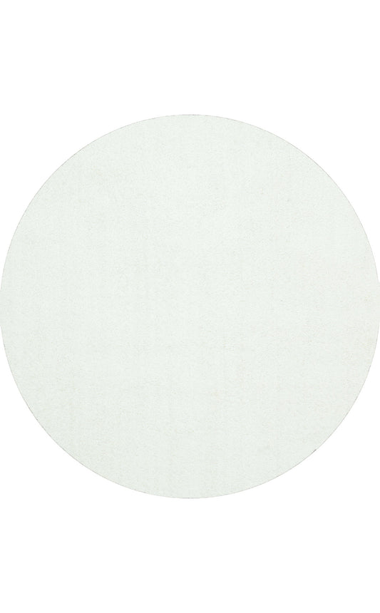 Soft Textured, Fluffy, Easy to Use, Lint-Free, Antiallergic, Modern White Round Shaggy Carpet