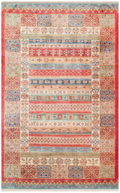 Washable, Easy-to-use, Non-Slip Nostalgic Red Machine Made Carpet with Karabakh Antique Patterns