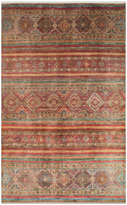 Washable, Easy-to-use, Non-Slip Nostalgic Red Machine Made Carpet with Karabakh Antique Patterns