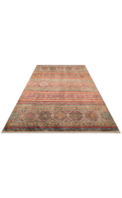 Washable, Easy-to-use, Non-Slip Nostalgic Red Machine Made Carpet with Karabakh Antique Patterns