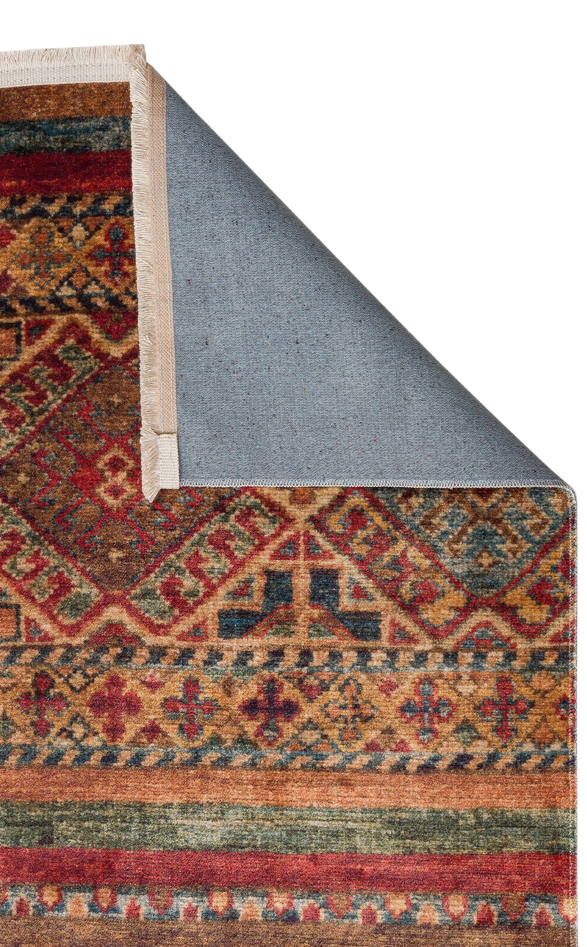 Washable, Easy-to-use, Non-Slip Nostalgic Red Machine Made Carpet with Karabakh Antique Patterns