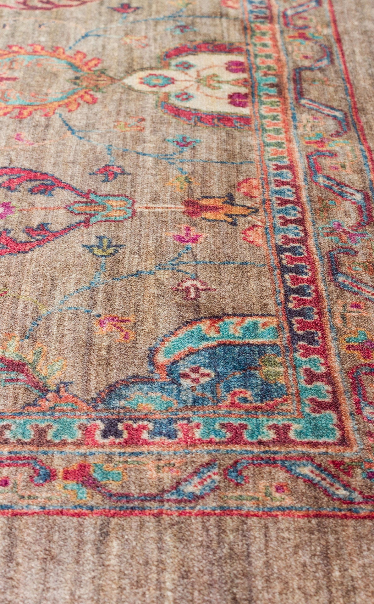 Washable, Easy-to-use, Non-Slip, Nostalgic Yellow Machine Made Carpet with Karabakh Antique Patterns