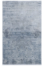 Lidya Dyed Mavi Vintage Overdyed Salon Halısı Dokulu Parlak Sık Dokuma Klasik Dekoratif Tasarım