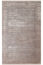 Lidya Dyed Vintage Framed Beige Living Room Rug, Textured, Shiny, Tightly Woven, Classic Decorative Design