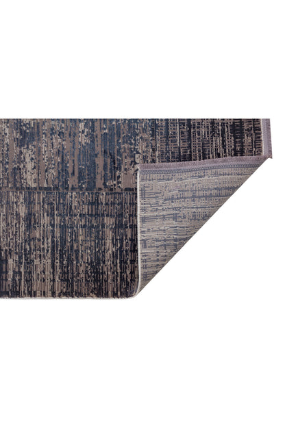 Lidya Dyed Vintage Çerçeveli Lacivert Gümüş Dokulu Parlak Sık Dokuma Klasik Salon Halısı
