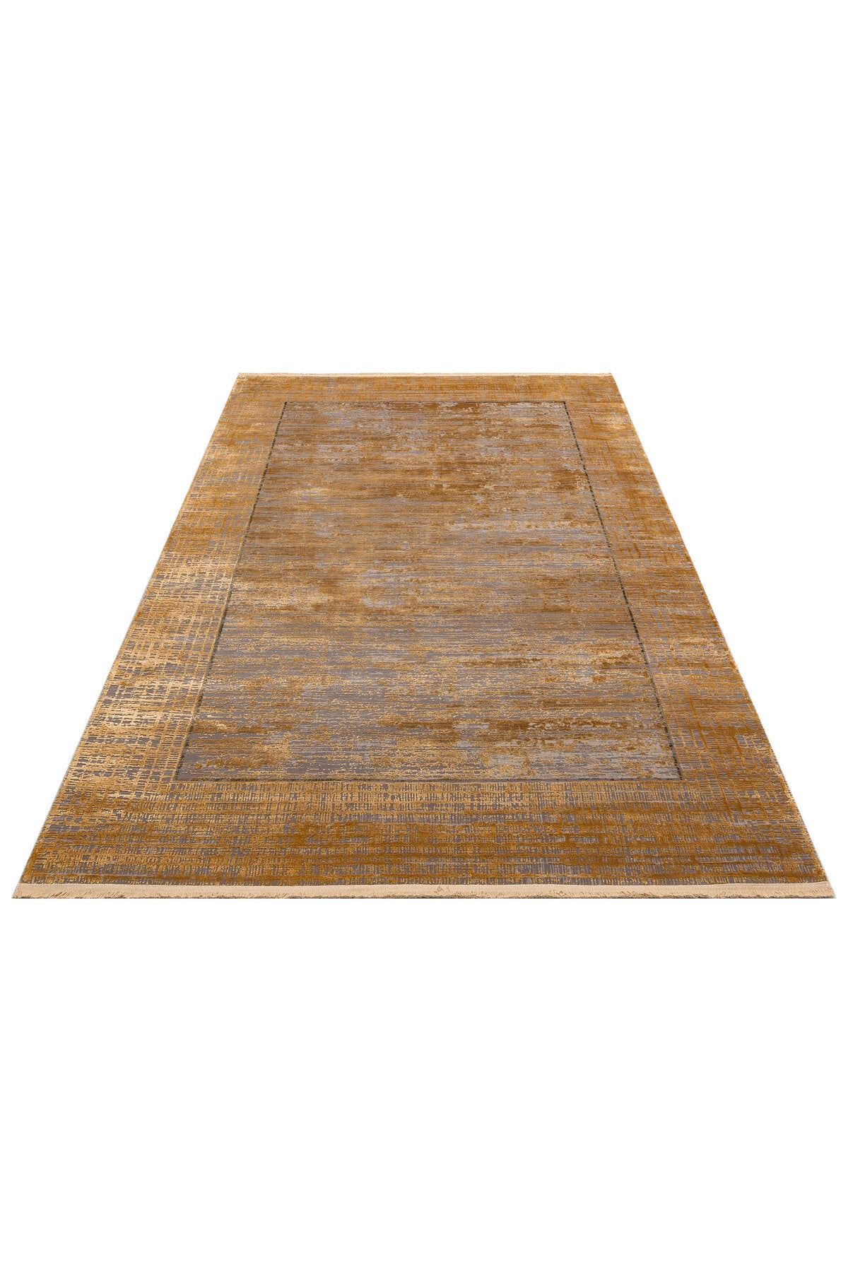 Lidya Dyed Vintage Gold Kahverengi Salon Halısı Dokulu Parlak Sık Dokuma Klasik Dekoratif Tasarım