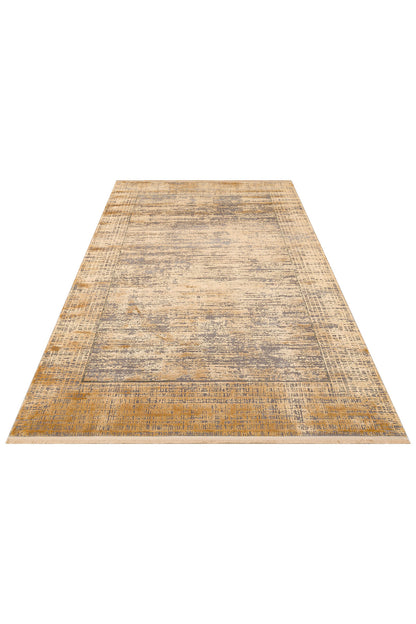 Lidya Dyed Vintage Gold Kahverengi Salon Halısı Dokulu Parlak Sık Dokuma Klasik Dekoratif Tasarım