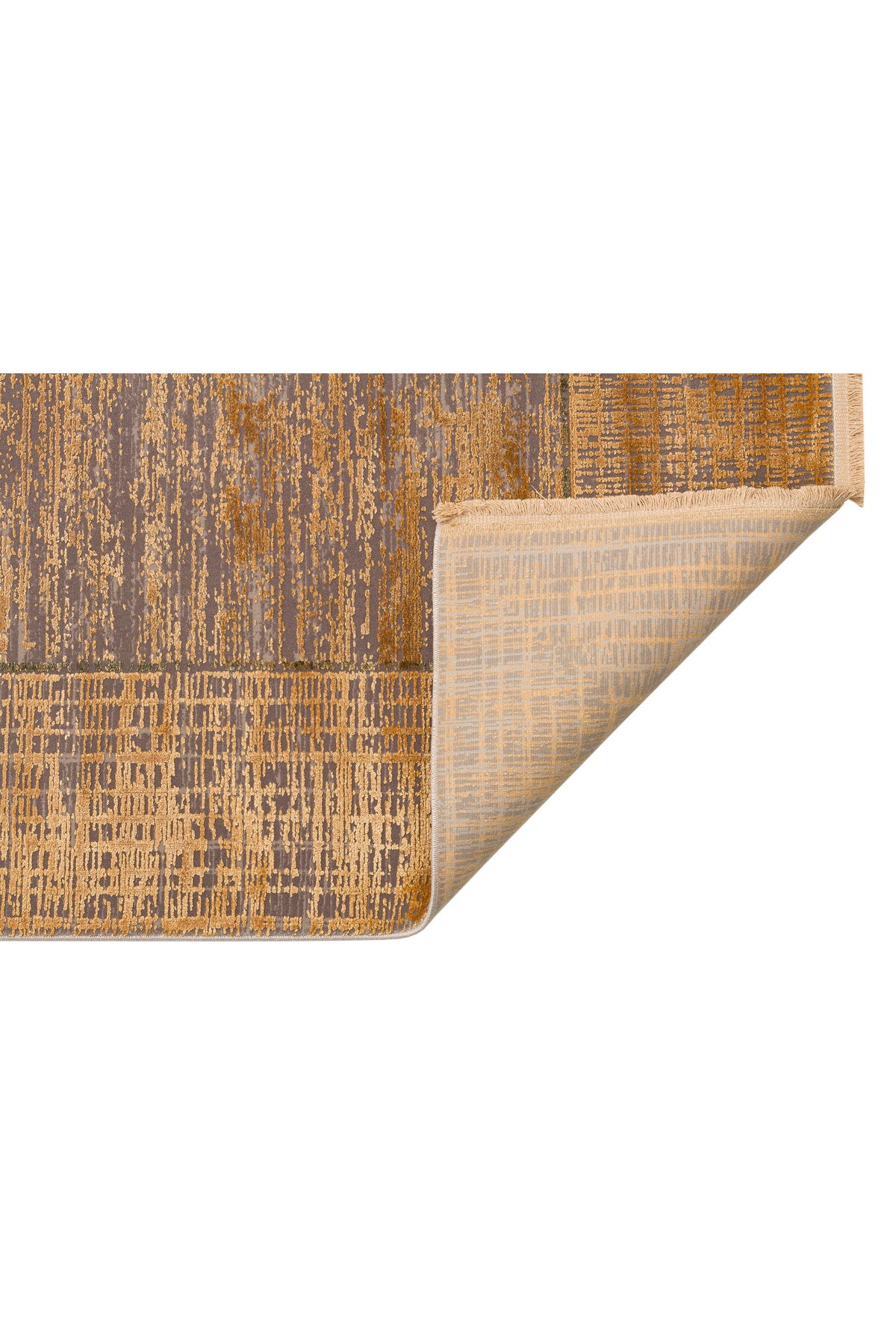 Lidya Dyed Vintage Gold Kahverengi Salon Halısı Dokulu Parlak Sık Dokuma Klasik Dekoratif Tasarım