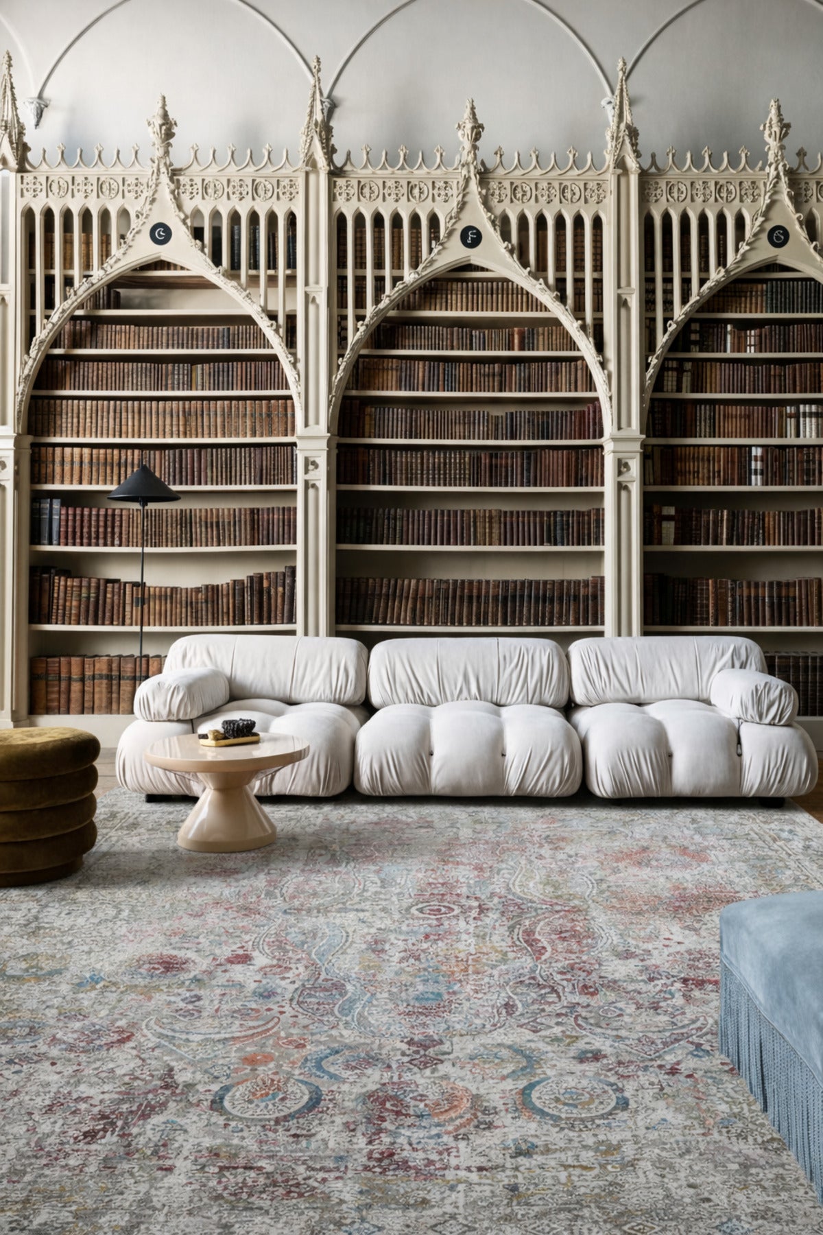 Lidya Eskitme Bej Çok Renkli Rengi Bambu Viskon Akrilik Soyut Desen Sık Dokuma Modern Salon Halısı