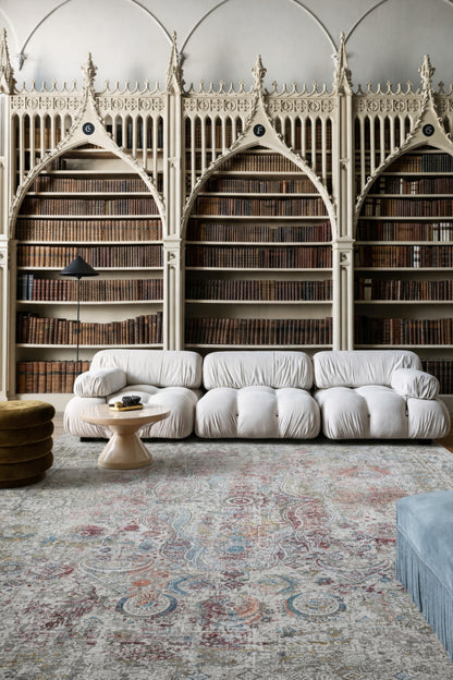 Lidya Eskitme Bej Çok Renkli Rengi Bambu Viskon Akrilik Soyut Desen Sık Dokuma Modern Salon Halısı