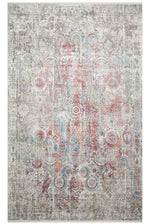 Lidya Vintage Beige Multicolored Bamboo Viscose Acrylic Abstract Pattern Tightly Woven Modern Living Room Rug