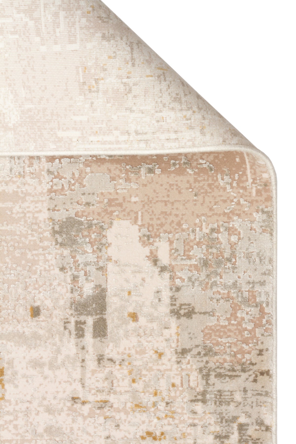 Lidya Eskitme Gold Rengi Bambu Viskon Akrilik Soyut Desen Sık Dokuma Klasik Modern Salon Halısı