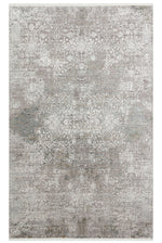 Lidya Etknik Pattern Vintage Cream Grey Color Bamboo Viscose Acrylic Tightly Woven Modern Living Room Rug