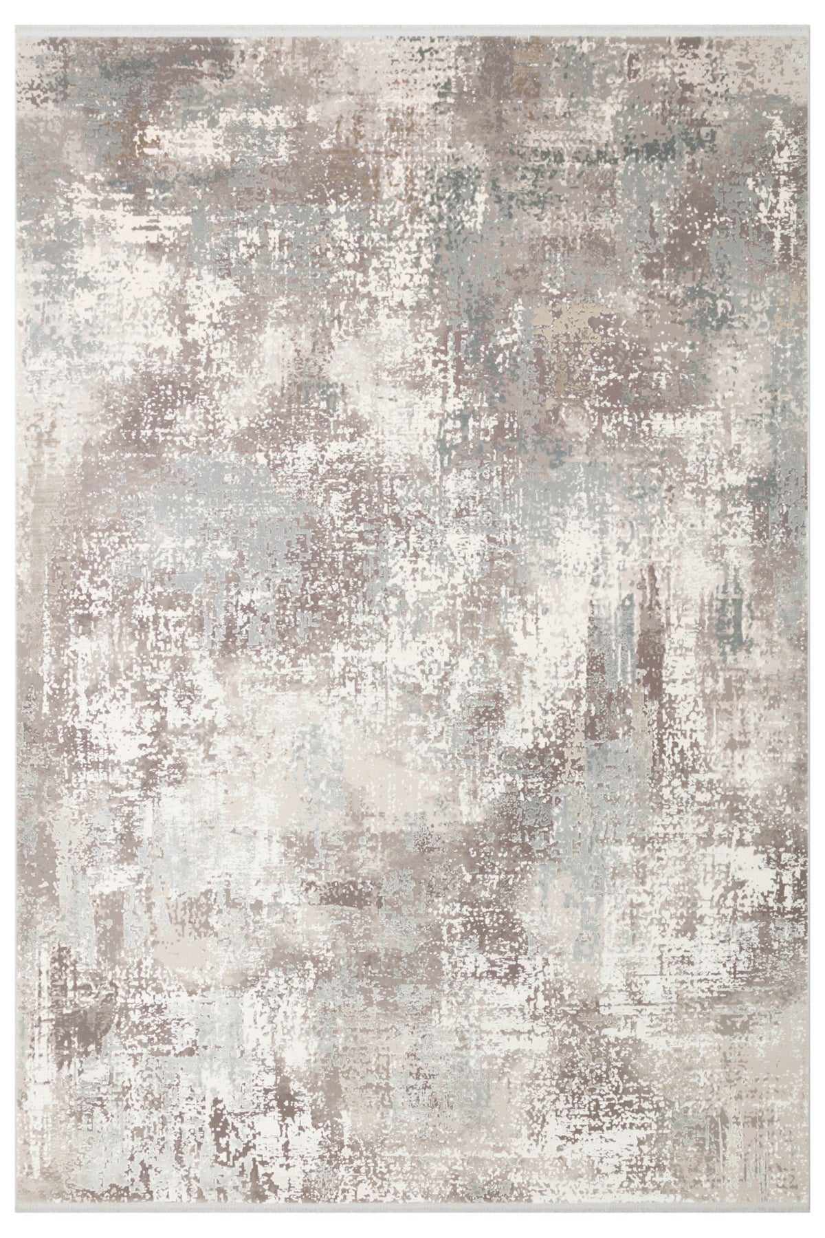 Lidya Gri Bej Kahverengi Bambu Viskon Akrilik Soyut Desen Sık Dokuma Klasik Modern Salon Halısı