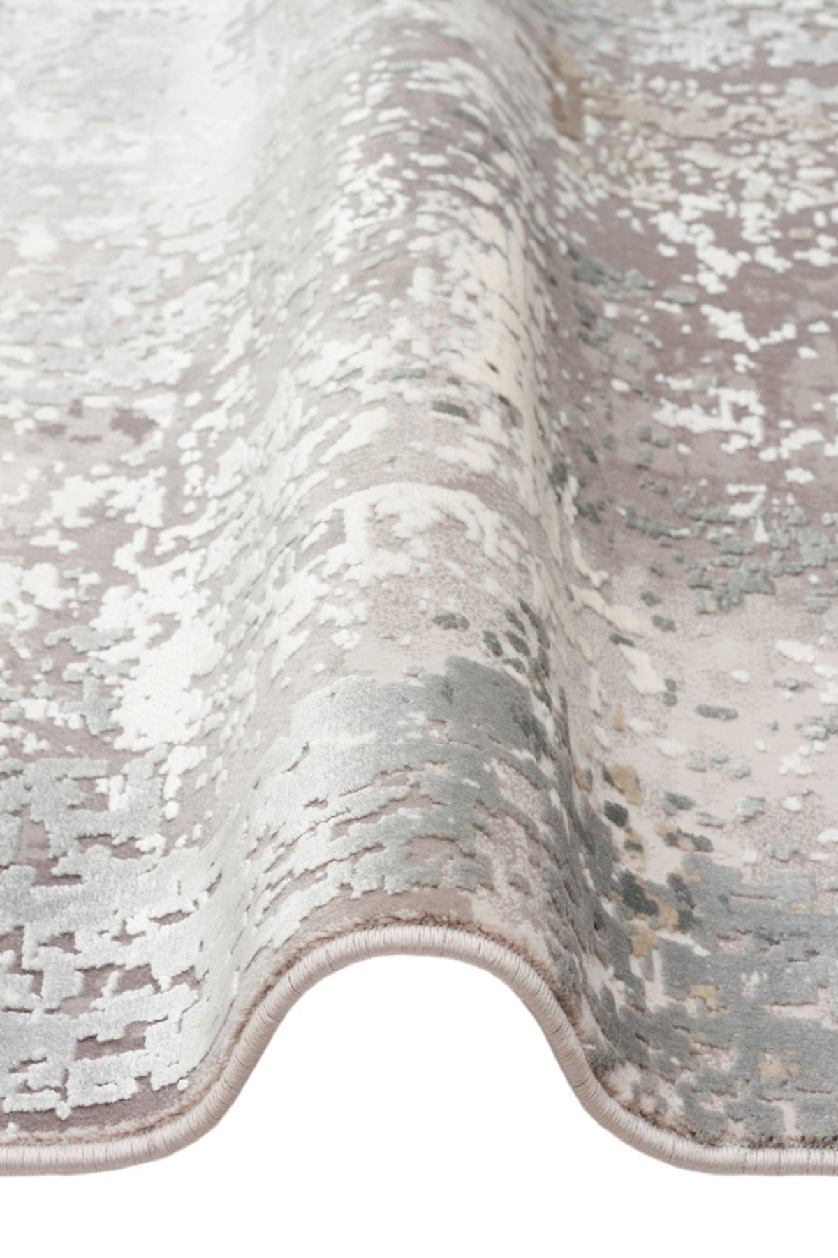 Lidya Gri Bej Kahverengi Bambu Viskon Akrilik Soyut Desen Sık Dokuma Klasik Modern Salon Halısı