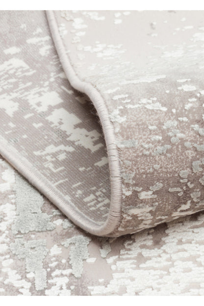 Lidya Gri Bej Kahverengi Bambu Viskon Akrilik Soyut Desen Sık Dokuma Klasik Modern Salon Halısı