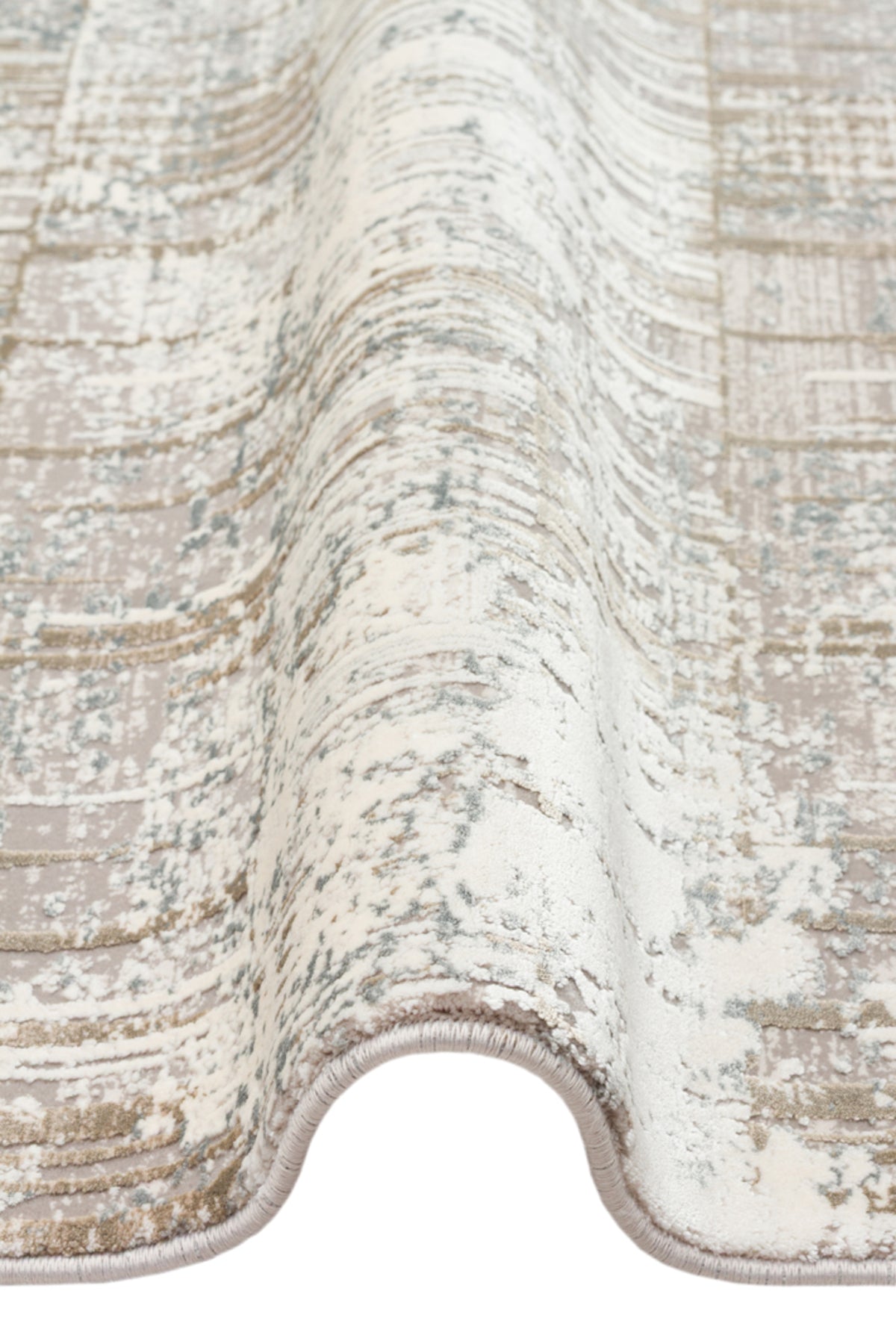 Lidya Klasik Bej Krem Bambu Viskon Akrilik Soyut Desenli Sık DokumaModern Salon Halısı