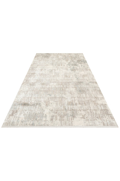 Lidya Klasik Bej Krem Bambu Viskon Akrilik Soyut Desenli Sık DokumaModern Salon Halısı