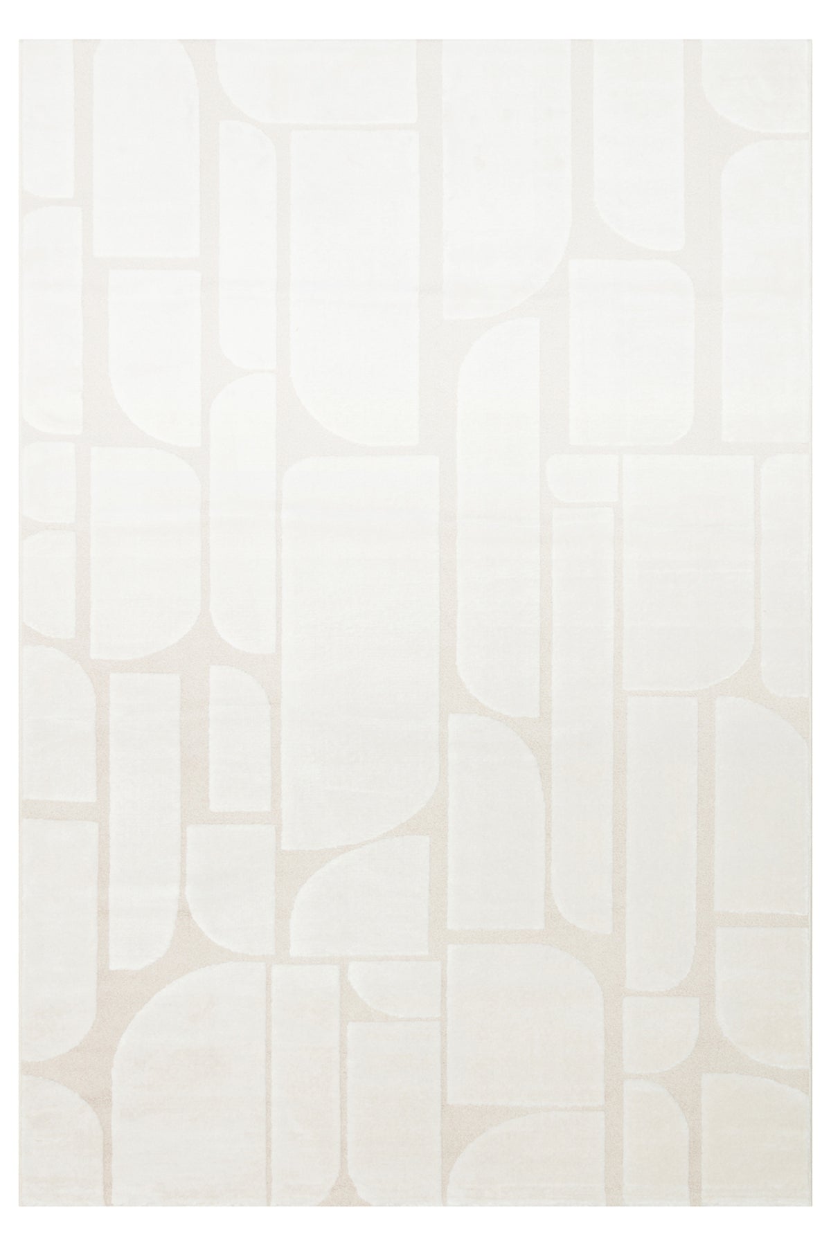 Linea Series Cream-Colored, Soft-Touch Textured, Modern and Stylish Machine-Made Living Room Rug