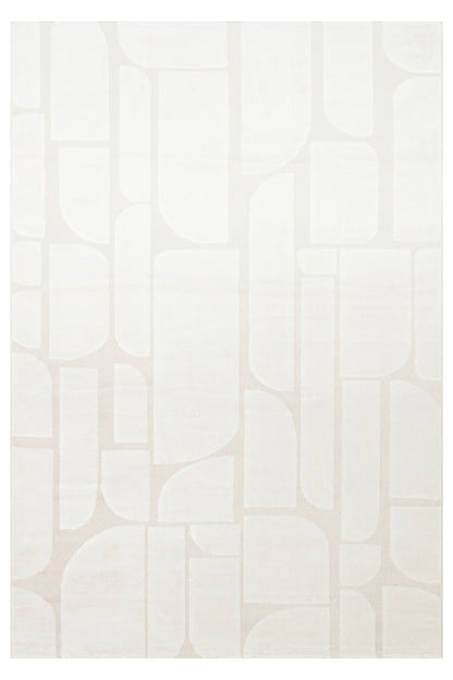 Linea Series Cream-Colored, Soft-Touch Textured, Modern and Stylish Machine-Made Living Room Rug