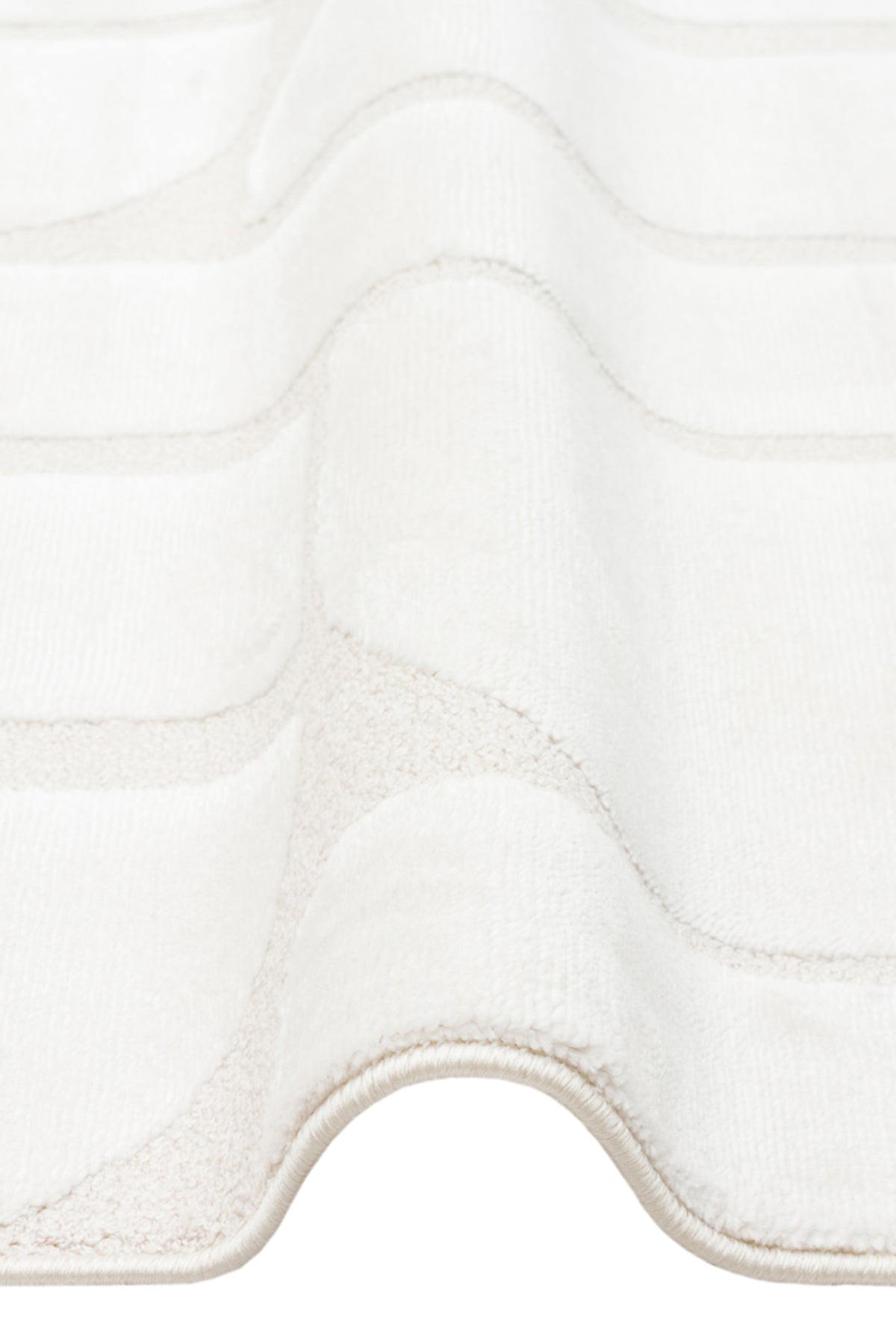 Linea Series Cream-Colored, Soft-Touch Textured, Modern and Stylish Machine-Made Living Room Rug