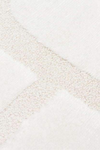 Linea Series Cream-Colored, Soft-Touch Textured, Modern and Stylish Machine-Made Living Room Rug