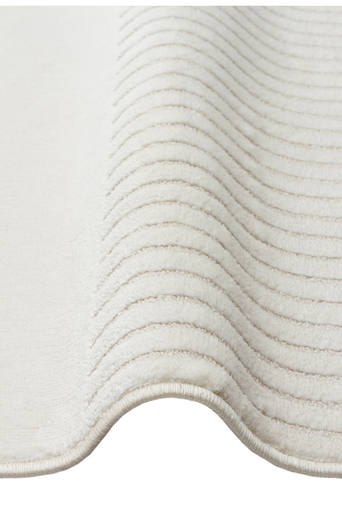 Linea Series Cream-Colored, Soft-Touch Textured, Modern and Stylish Machine-Made Living Room Rug