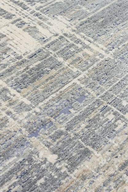 Minimal Elit Mavi Modern Makine Dokuma Salon Halısı – Zarif, Yumuşak ve Parlak Dokulu - Mavi