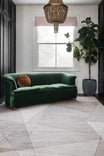 Riviera Modern Geometrik Desenli Vizon Krem Viskon Polyester Minimal Şık Yatak Odası Salon Halısı