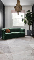 Riviera Modern Geometrik Desenli Vizon Krem Viskon Polyester Minimal Şık Yatak Odası Salon Halısı