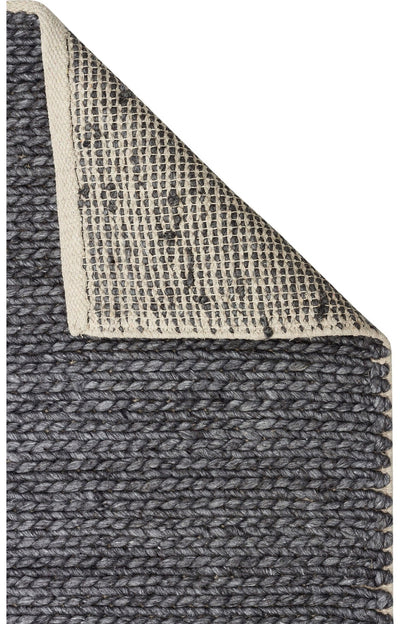 Natural Sweater Knit Patterned Hand-Woven Black Anthracite Knitted Carpet Living Room Kitchen Hallway Carpet