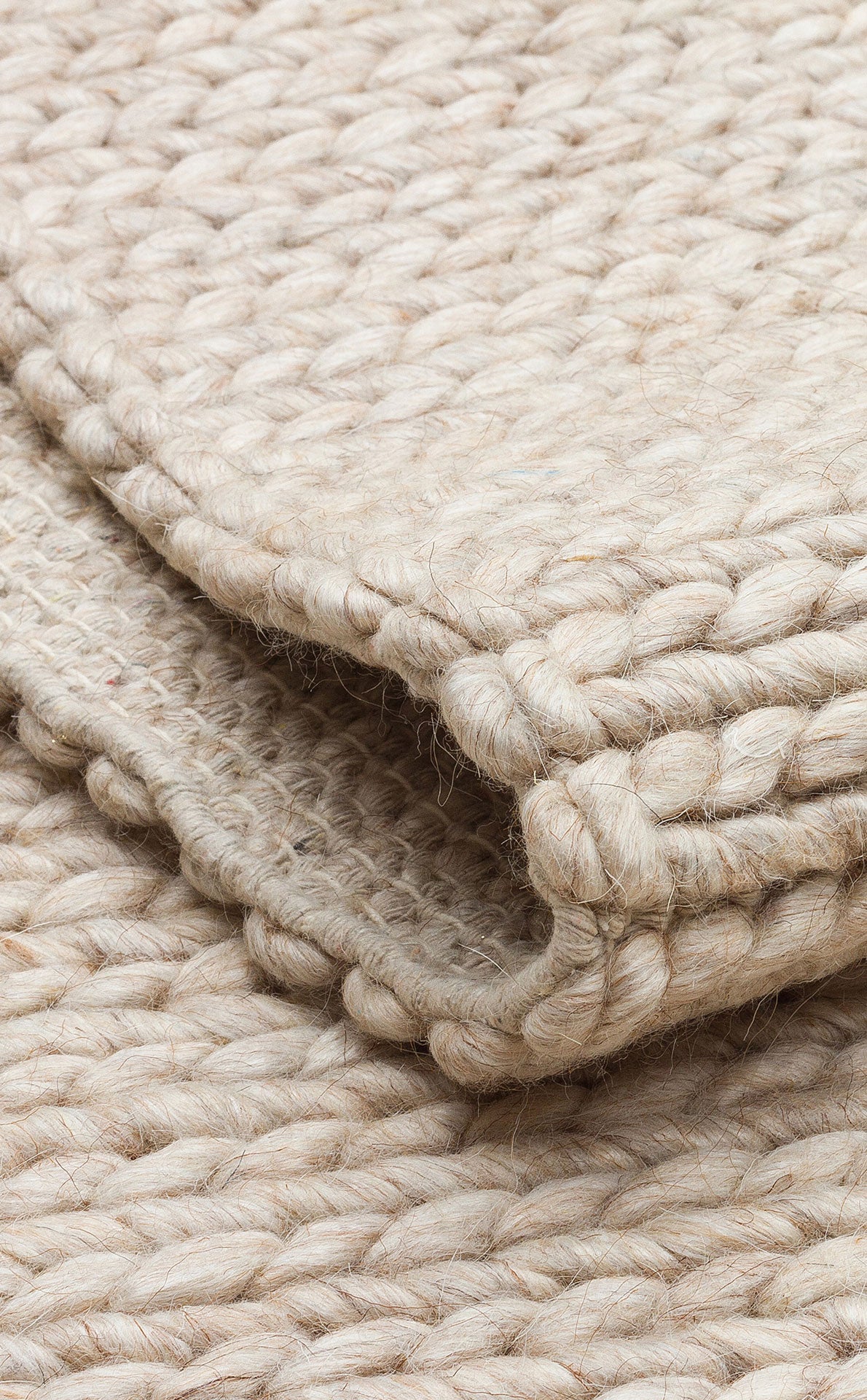 Natural Sweater Knit Patterned Hand-Woven Knitted Beige Carpet Living Room Kitchen Hallway Carpet