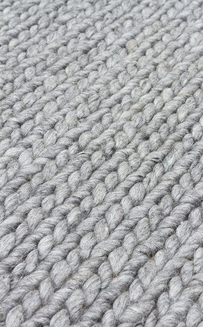 Natural Sweater Knit Patterned Hand-Woven Knitted Gray Carpet Living Room Kitchen Hallway Carpet