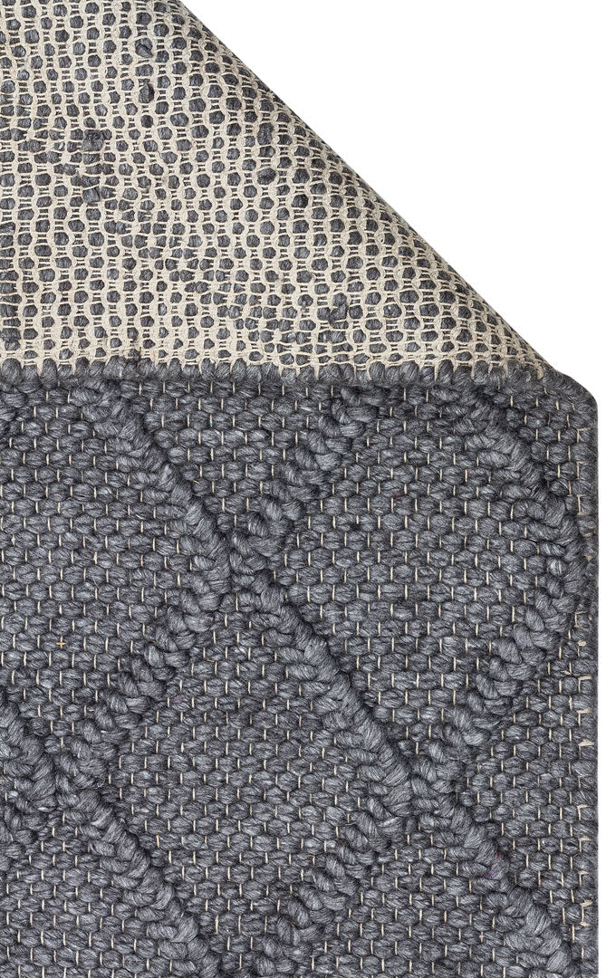 Natural Sweater Knit Patterned Hand-Woven Knitted Anthracite Carpet Living Room Kitchen Hallway Carpet