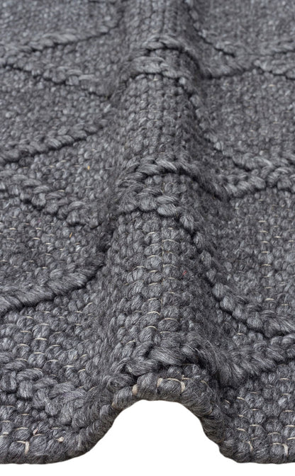 Natural Sweater Knit Patterned Hand-Woven Knitted Anthracite Carpet Living Room Kitchen Hallway Carpet