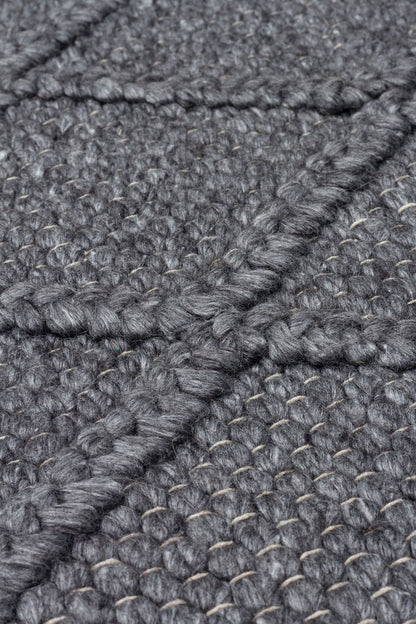 Natural Sweater Knit Patterned Hand-Woven Knitted Anthracite Carpet Living Room Kitchen Hallway Carpet