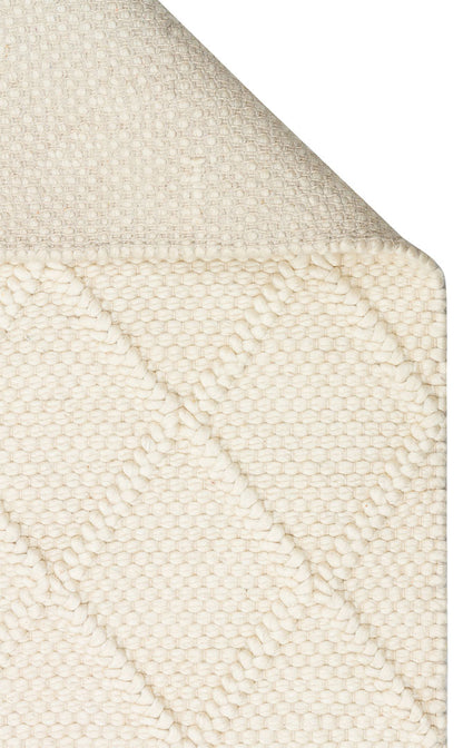 Natural Sweater Knit Patterned Hand-Woven Knitted Cream Carpet Living Room Kitchen Hallway Carpet