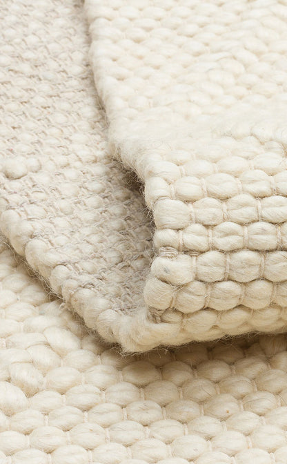 Natural Sweater Knit Patterned Hand-Woven Knitted Cream Carpet Living Room Kitchen Hallway Carpet