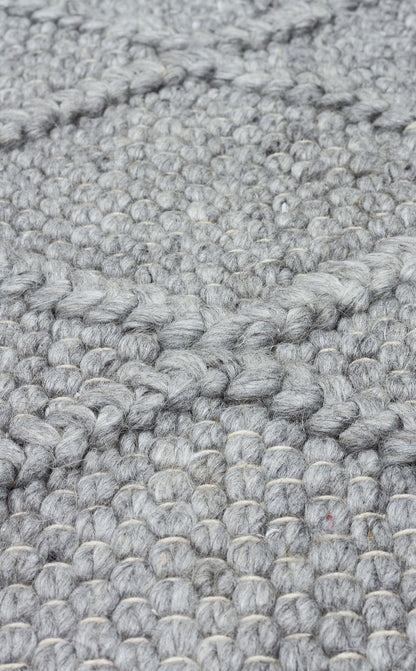 Natural Sweater Knit Patterned Hand-Woven Knitted Gray Carpet Living Room Kitchen Hallway Carpet