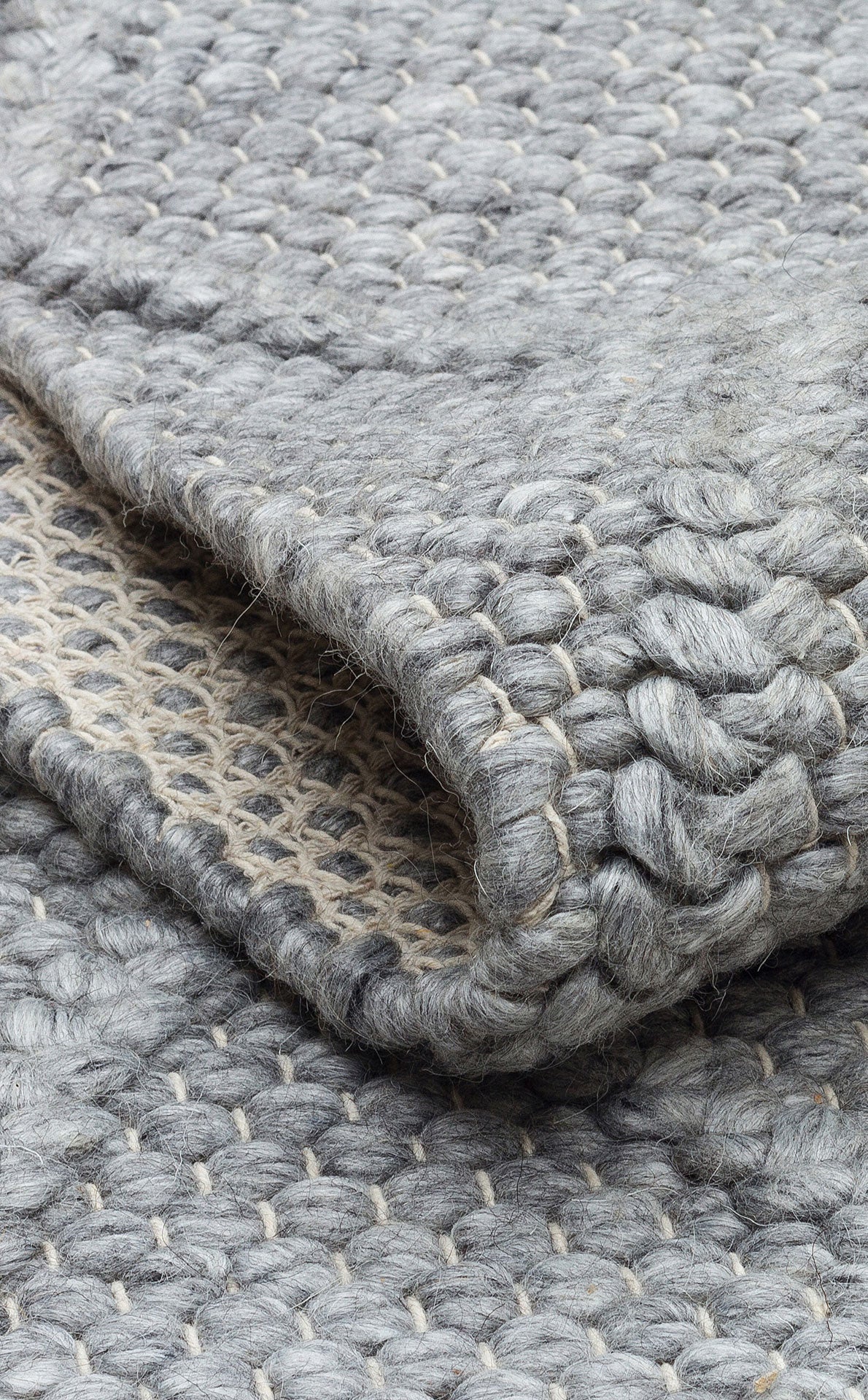 Natural Sweater Knit Patterned Hand-Woven Knitted Gray Carpet Living Room Kitchen Hallway Carpet