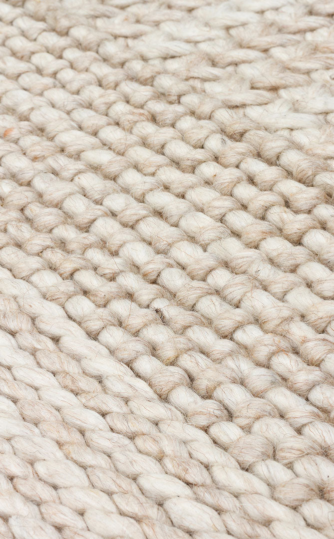 Natural Sweater Knit Patterned Natural Hand-Woven Knitted Beige Carpet Living Room Kitchen Hallway Carpet