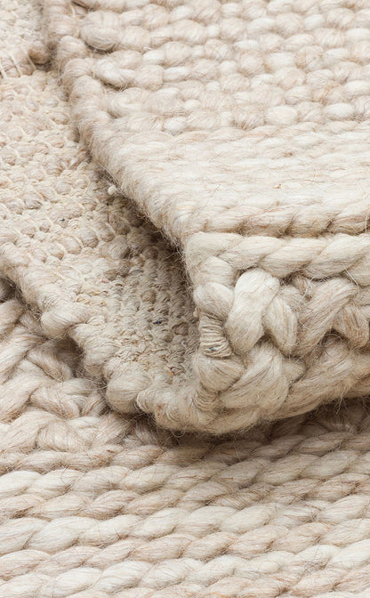 Natural Sweater Knit Patterned Natural Hand-Woven Knitted Beige Carpet Living Room Kitchen Hallway Carpet